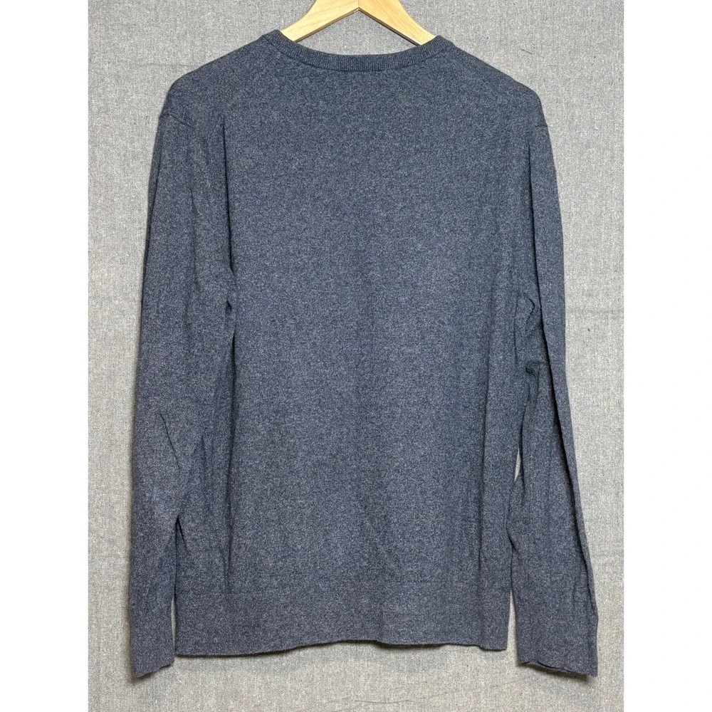 Banana Republic Mens XL Blue Marl V-Neck Cotton Blend Knit Sweater 715516 HOL 15